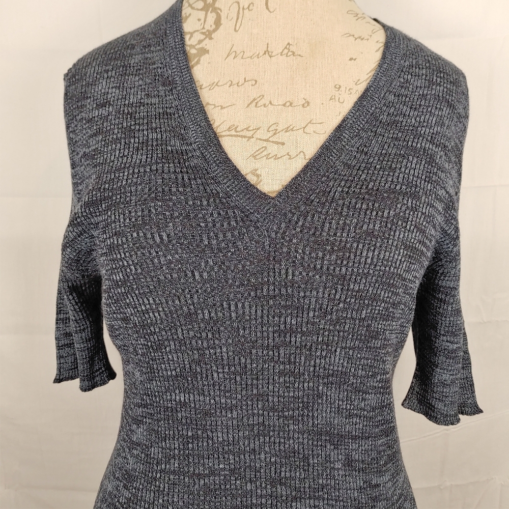 PRADA MILANO Italy Cool Rib Denim Blue Cotton Knit Dress Size 52 - Picture 4 of 15